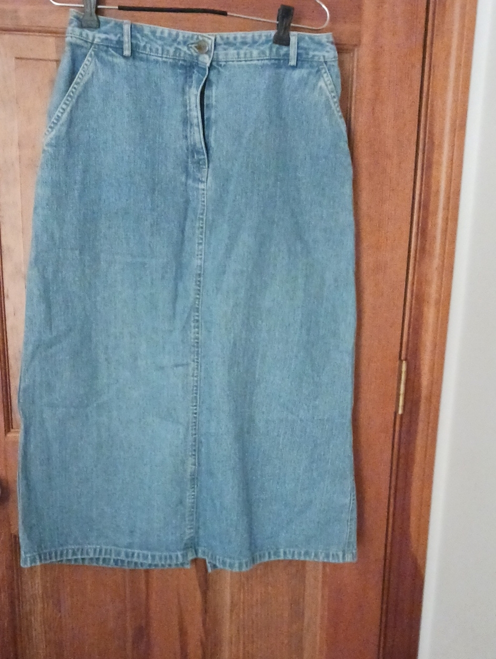 Ll Bean 100% Cotton Denim Skirt, Size 12 Petite